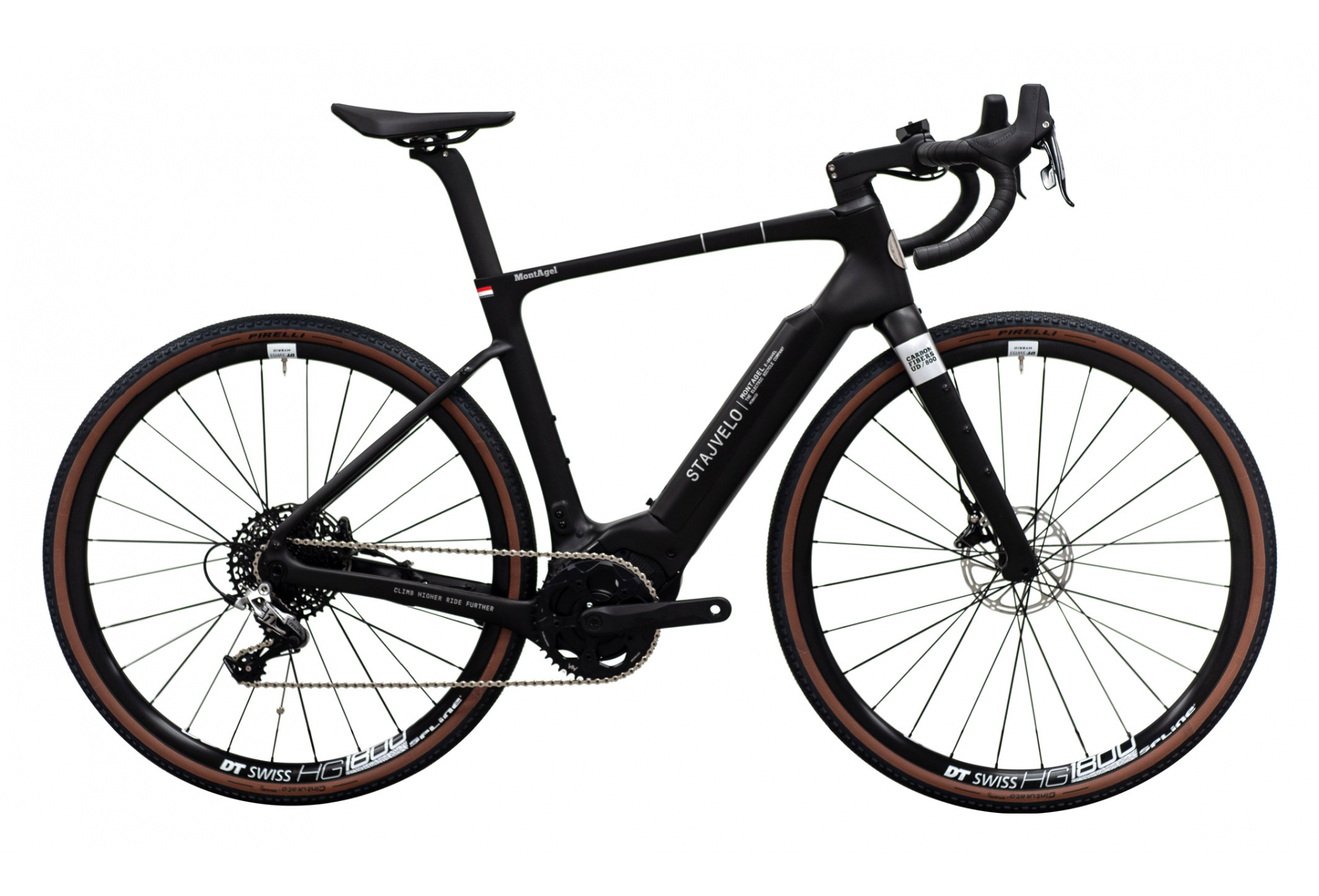 GRAVEL BIKE ÉLECTRIQUE STAJVÉLO MONTAGEL SRAM RIVAL 11V 500 WH 700 MM NOIR 2022