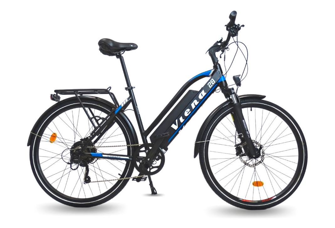 VTC ÉLECTRIQUE URBANBIKER VIENA 26'' TAILLE 45 BLEU - BATTERIE 840 WH MOTEUR 250W