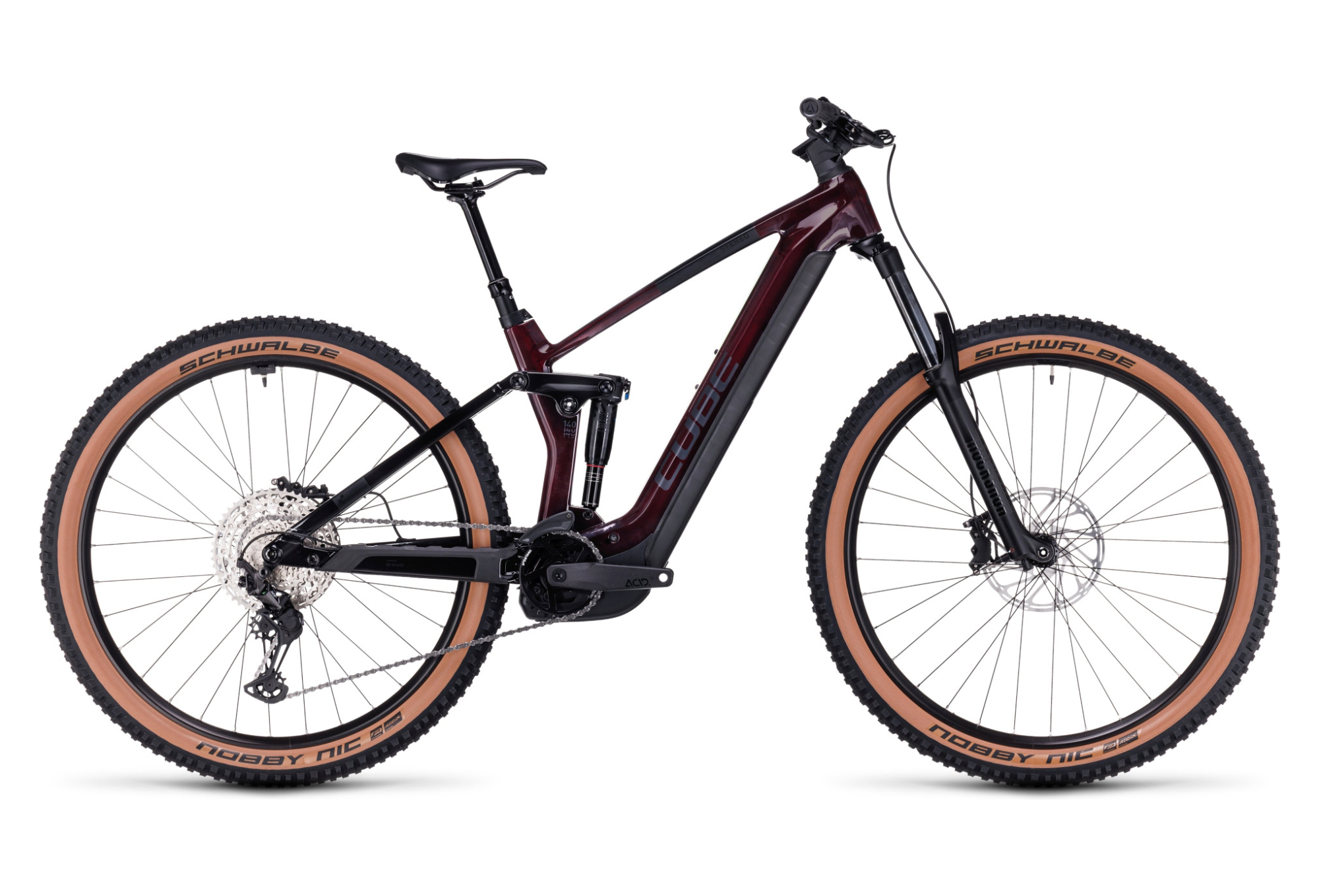 VTT ÉLECTRIQUE TOUT-SUSPENDU CUBE STEREO HYBRID 140 HPC RACE 625 SHIMANO DEORE/XT 12V 625 WH 29'' ROUGE LIQUID 2023