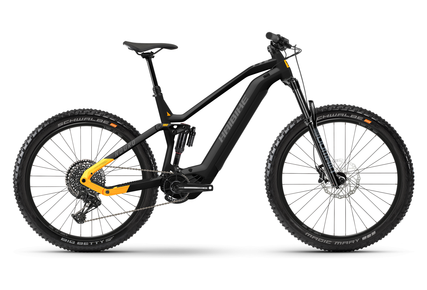 VTT ÉLECTRIQUE TOUT-SUSPENDU HAIBIKE NDURO 6 SRAM SX EAGLE 12V 720 WH 29''/27.5'' NOIR / MANGUE 2023