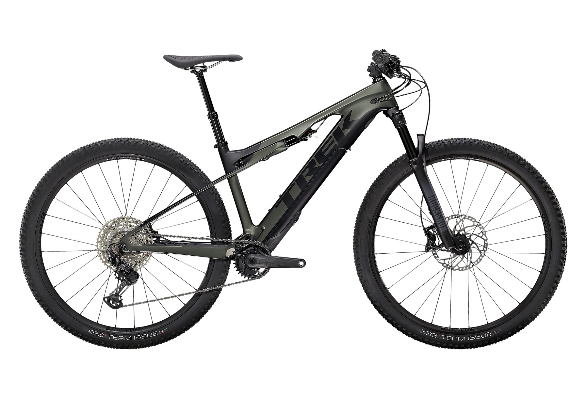 VTT ELECTRIQUE TOUT-SUSPENDU TREK E-CALIBER 9.6 SHIMANO DEORE / XT 12V 250WH 29'' GRIS LITHIUM / NOIR 2E GÉN